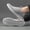 Gray, variant on Men's Breathable Slip on Walking Shoes Hands Free Slip in Sneakers Easy Wear Running Shoes Black