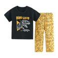thumbnail image 2 of Pyjama pour Garçons Enfants Été Doux et Respirant Ensemble de Pyjama Imprimé Crocodile Dinosaure Dessin Animé Tenue d'Intérieur Vêtement de Nuit Pyjama Bébé Noir 12 Ans-13 Ans, 2 of 4