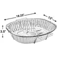 thumbnail image 2 of VeZee 18.25"L X 13"W X 3.5"D Oval Heavy Duty Disposable Aluminum Foil Rack Roaster :Perfect for Baking and Turkey/Chiken Roasting :100Pcs, 2 of 4