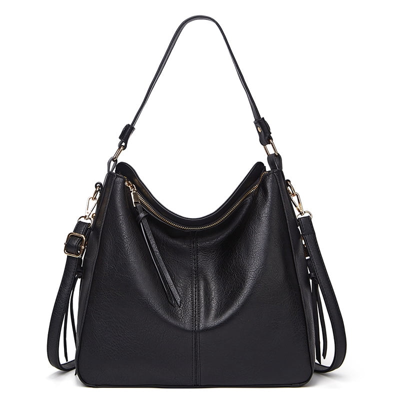 Damen Handtasche Aus PU-Leder – Umhängetasche Mit Pompon, 31x13x22,9 Cm, Mehrere Fächer