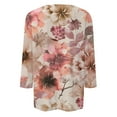 thumbnail image 5 of JULMCOMO Womens Summer Tops 3/4 Length Sleeve Summer Crew Neck T Shirts Business Casual Half Sleeve Floral Print Shirts Loose Fit Trendy Summer Tunic Blouse Watermelon Red 5XL, 5 of 5