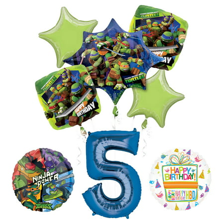 Teenage Mutant Ninja Turtles 5th Birthday Party Supplies and TMNT Balloon Bouquet Decorations