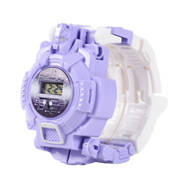 Transformable Robot Watch with Digital Display, Manual Conversion Toy for Kids, STEM Learning Gift for Pretend Play and Collecting