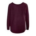 thumbnail image 6 of Yoodem Sweaters for Women Christmas Sweater Womens Off Shoulder Tops Long Sleeve Knit Shirt Crew Neck Pullover Sweater Jumper Tops Casual Warm Sweater Cropped Sweaters for Women Wine M, 6 of 6