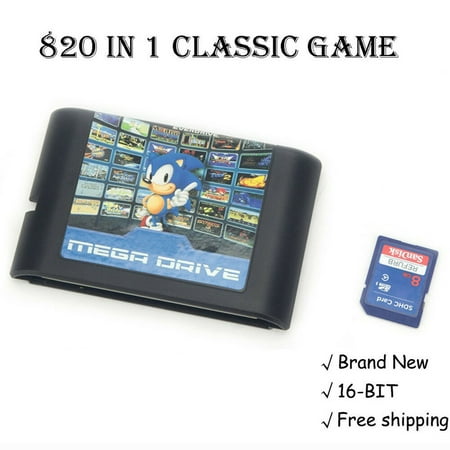 820 in 1 Game Cartridge 16 bit Game Card For Mega Drive Genesis Console for USA, Japanese and European