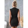 thumbnail image 3 of Vestido OWIN Sexy 2025, ajustado, fruncido, sin mangas, negro XL, 3 of 5
