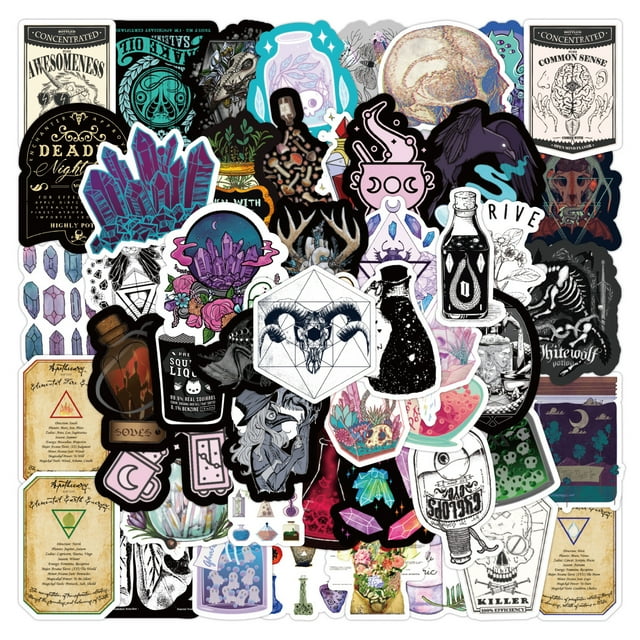 Stickers 50PCS Witch Sticker Packs,Cool,Witchy,Crystal Stickers,Astrology,Tarot,Goth Stickers,Sticker Packs for Adults/Teens Gifts