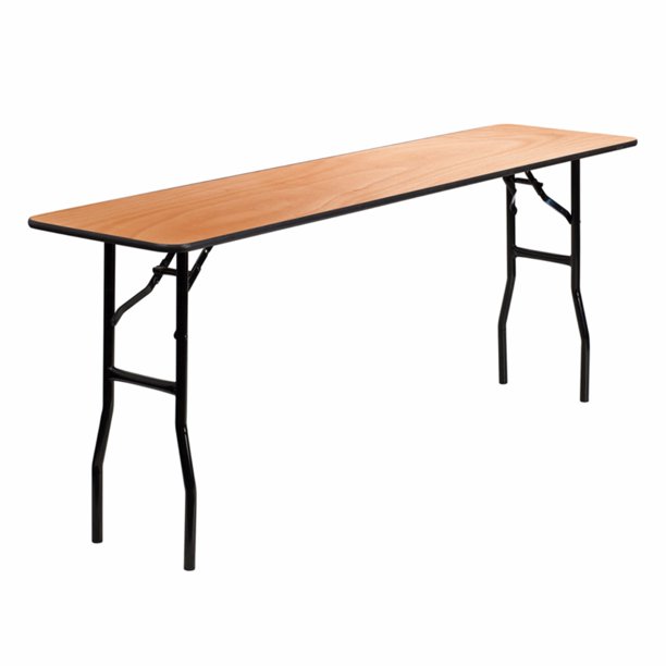 Offex 18 X 72 Rectangular Wood Folding Training Seminar Table With Smooth Clear Coated Finished Top Com Offex 18 X 72 Rectangular Wood, How To Make A Wood Table Top Smooth