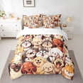 thumbnail image 2 of Manfei Cute Cartoon Dogs 7-Piece Bedding Comforter Set,Pet Animal Lovers King Bedding Sets,Beige Orange Gray Bed Sheets For Boys Girl,Ultra Soft Home Decor Reversible, 2 of 8