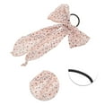 thumbnail image 3 of Unique Bargains 1 Pc Grace Floral Bow Scrunchies Hair Ties Light Pink, 3 of 5