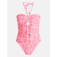 thumbnail image 5 of No Boundaries Halter Bandeau One Piece Swimsuit, Women's XXS-XXL, 5 of 5