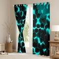 thumbnail image 3 of Manfei Abstract Geometric Geometric Blackout Curtains Set of 2 (52x84 Each),Honeycomb Hexagon Window Curtains,Cyan Black Curtains and Drapes For Cteens,Breathable Home Decor, 3 of 6