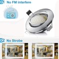 thumbnail image 2 of Downlights LED redondos ajustables ultradelgados de 5w Blanco cálido 3000k 470lm 230v Ip44 Iluminación empotrada de techo para baño, cocina, sala de estar (paquete de 5),11 Feliz Sencillez, 2 of 5