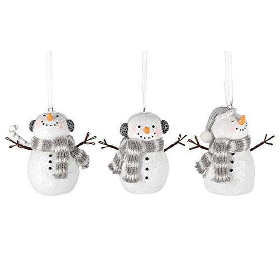 burton BURTON Gray/White Snowman Christmas Ornaments