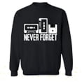 thumbnail image 2 of OXI Crewneck Sweatshirt - Never Forget, Basic Casual Sweatshirts for Men's and Women Fleece Sweatshirt Long Sleeve - Black 2X-Large, 2 of 2