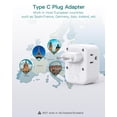 thumbnail image 4 of Adaptador de enchufe de viaje Addtam de EE. UU. a Europa con 3 salidas y 3 USB, 4 of 7