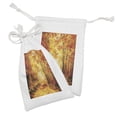 thumbnail image 2 of Country Fabric Pouch Set of 2, Pale Shaded Autumn in the Forest Pastoral Calm Simple Life Nature Paint Away Art, Drawstring Bag for Toiletries Masks and Favors, 9" x 6", Orange Brown, by Ambesonne, 2 of 2