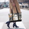 thumbnail image 4 of FORMRS Canvas Laptop Tote Bag for Women with 15.6" Computer Compartments Shoulder Handbag, Cute Ghosts, 4 of 7