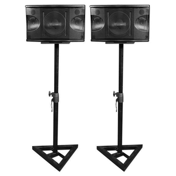 Pair Rockville KPS80 8" 3-Way 800 Watt Karaoke/Pro Speakers Adjustable Stands