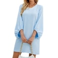thumbnail image 3 of Vestido Cuello en V Amigable con la Piel Vestido de Color Sólido Cómodo para la Oficina ANGGREK Otros, 3 of 6