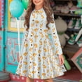 thumbnail image 2 of DISNIMO Corgi Dress Kids Ice Cream Dress Girls 5/6 Year Old Girl Outfits Dress Long Sleeve Kids Midi Dresses Child'S Swing Dress Girls Skater Dresses with Collars for Girls Button Down Dress, 2 of 7