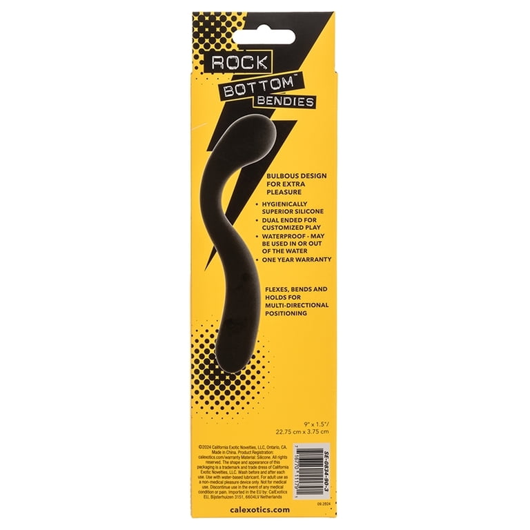 CalExotics Rock Bottom Bendies Bendy Pleasure Probe Anal Sex Toy, Black