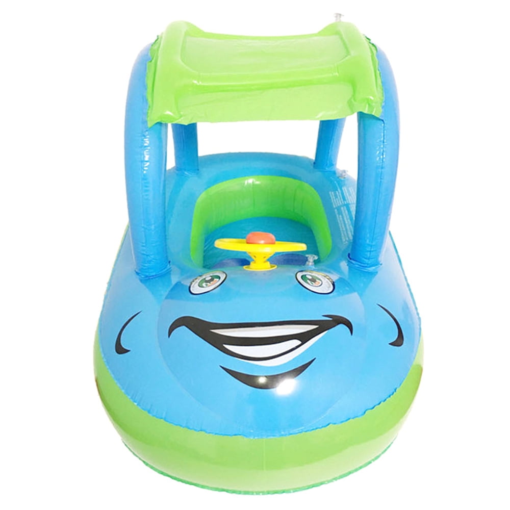 Seenda Baby Inflatable Pool Float with Canopy, Car Shaped Babies Swim
