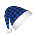 thumbnail image 2 of Rocae Buffalo Plaid Blue Black for Christmas Hat for Kids Hats Christmas Party Supplies, 2 of 6