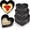 Black Marble, variant on 3 Pcs Mother's Day Heart Shaped Gift Boxes with Lids 100g Shredded Paper Fill Nesting Heart Flower Boxes for Wedding Birthday Baby Showers Present Packaging(Black)