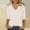 Khaki, variant on Women's Fashion Solid Color Loose T-shirt 3/4 Sleeves Blouse V-Neck Casual Tops