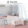 thumbnail image 5 of ROBUD Wooden Doll Cradle Rocking Baby Doll Crib, Reversible Doll Bed Furniture with Pink Pad for Dolls Girl,Fits Dolls up to 18 Inches (Pink), 5 of 6
