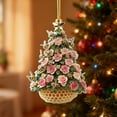 thumbnail image 7 of Taicans ‌Floral Beehive Christmas Tree Ornament,Acrylic Hanging Decor with Bees & Flowers,Honeycomb Design&Mini Trees,Festive Holiday Decor for Christmas Tree,Wreath,Mantel,Floral Bee Theme Ornaments, 7 of 7