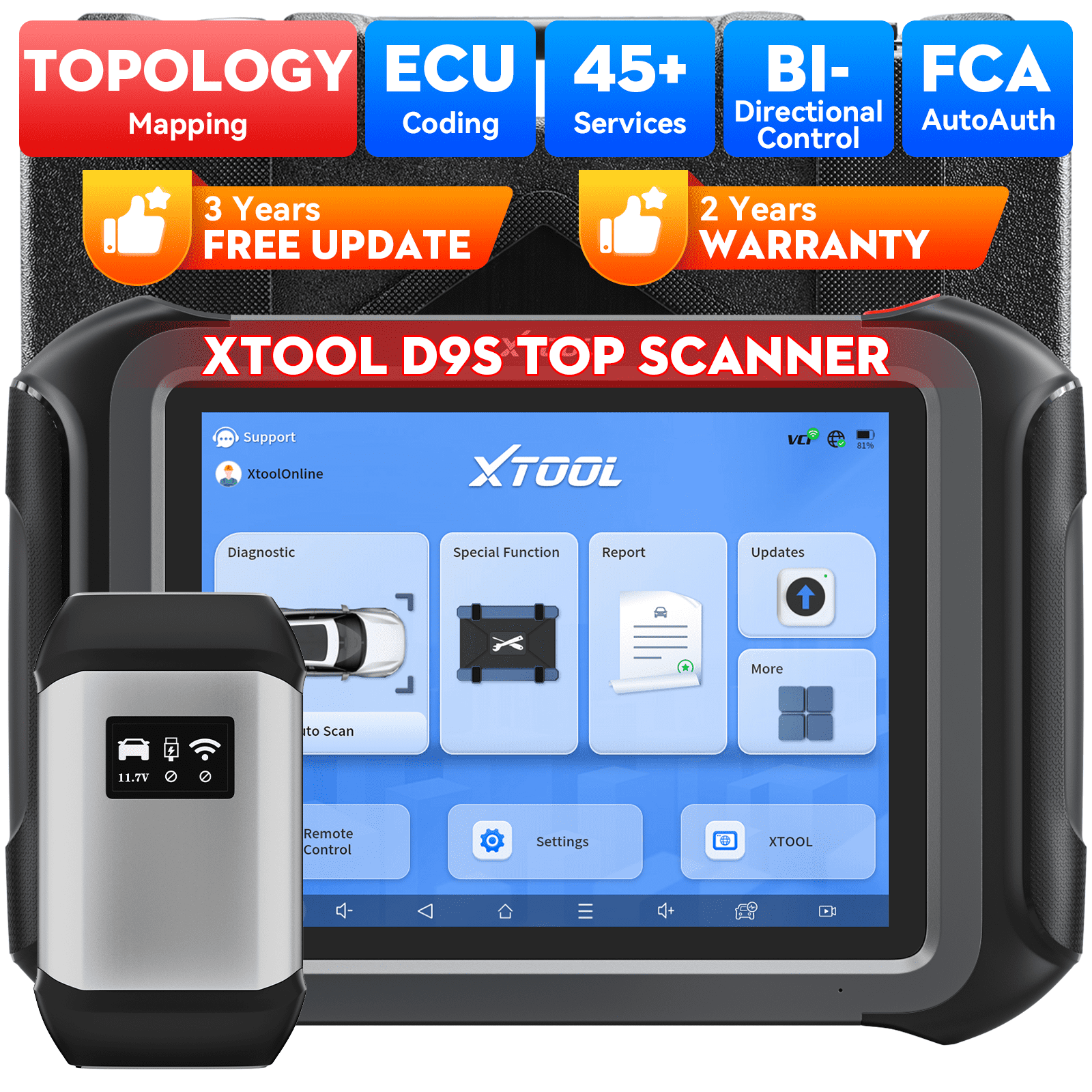 XTOOL IK618 Automotive Key Fob Programming Tool, Bi-Directional