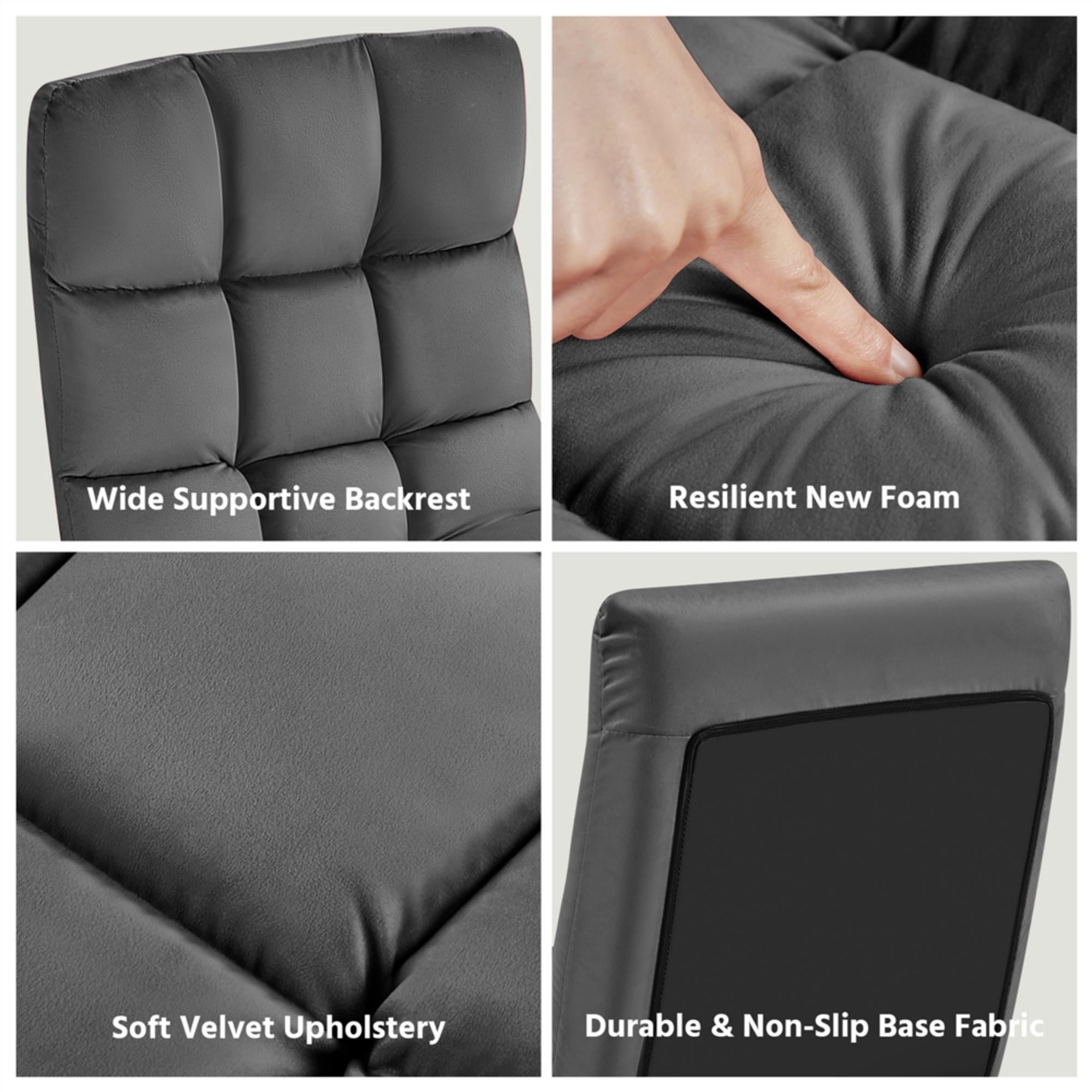 Alden Design Floor Folding Gaming Sofa with 14 Adjustable Positions, Gray