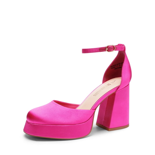 Zapatos DREAM PAIRS Tacones Altos con Plataforma Gruesa en Rosa Fucsia