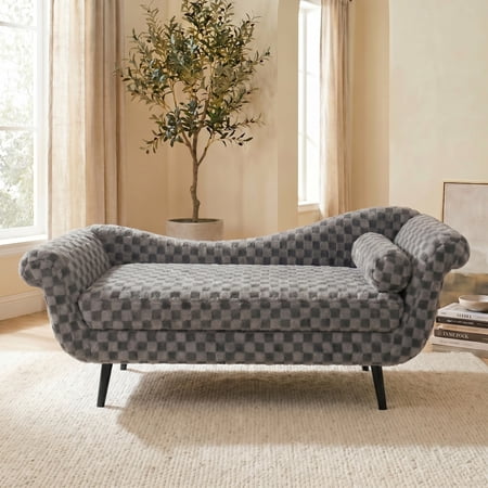 Classic Sofa with Elegant Rolled Armsfor Living Room Bedroom Home Office,Grey