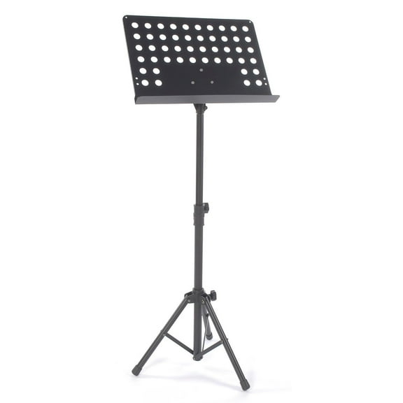 Black Music Conductor Stand Adjustable Metal Sheet Tripod Holder Folding Stage