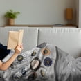 thumbnail image 3 of Clock Soft Flannel Fleece Throw Blanket, Modernistic Design Picture of Vivid Circular Wall Watches Hantged on Grunge Bricks, Cozy Plush for Indoor and Outdoor Use, 50" x 70", Multicolor, by Ambesonne, 3 of 5