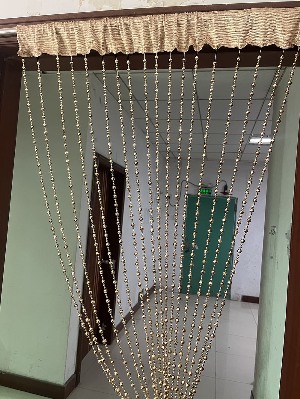 ZiDeTang 100cm x 195cm Sparking Plating Plastic Diamond Décor Beaded Door Curtain String Doorway Room Divider Window Tassel Blind Screen Panel (Champagne)