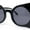 All Black, variant on Womens Exaggerated Bat Wing Shape Round Circle Lens Sunglasses All Black