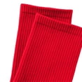 thumbnail image 4 of Soft Elastic Ribbed Crew Socks for Girls, Multi-color Solid Mid Calf Kids Socks, Breathable Everyday Basic Socks Red 5-13Years, 4 of 5