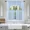 Baby Blue, variant on Gorgeous Home Linen 3-Piece Sheer Organza Kitchen Curtain Set with Swag Valance, Gray