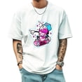 thumbnail image 2 of Men's T Shirts New Trendy Sports Shirt Round Neck Patterned Tee Loose style Creative Gifts for Friends L, 2 of 4