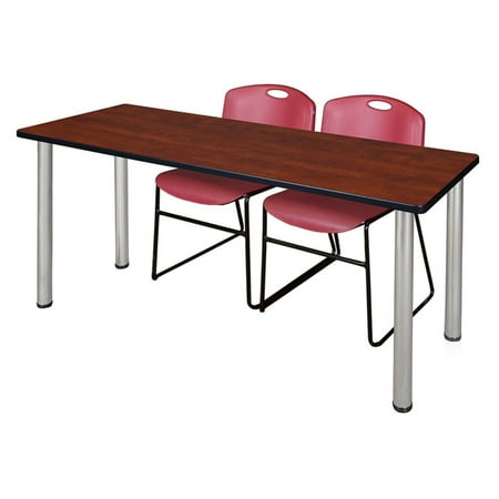 - Regency Kee Cherry Training Table with 2 Stackable Zeng Chairs