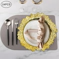 thumbnail image 3 of 13" Charger Plates Set of 24, Round Plastic Reef Plate Chargers, Plastic Ruffled Rim Decorative Plates, Lightweight Plates for Table Setting, Wedding Dinner Party Decoration (Gold), 3 of 17