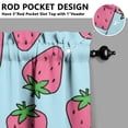 thumbnail image 3 of 2 Pack Strawberry Fruit Kitchen Curtains - Cute Kawaii Watercolor Cartoon Painted Tier Curtains for Small Windows, 27.5x36 Inch, Semi-Sheer Farmhouse Caf Curtains with Rod Pocket, 3 of 4