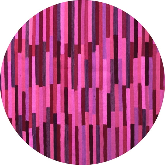 Ahgly Company Indoor Round Oriental Pink Traditional Area Rugs, 3' Round