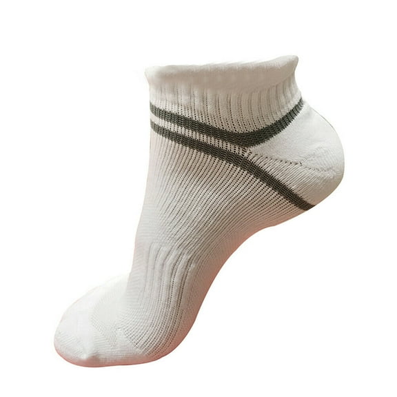 B&Q Mens Athletic Cotton Low Cut Ankle Breathable Casual Socks with Cushioned Tab for Sneakers Sports Running Jogging Cycling White Size 9-11-10-13
