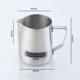 thumbnail image 2 of Olla para crema de leche, jarra de leche de 600 ml/20 oz con termómetro, tetina de acero inoxidable con bolígrafo artístico para cafetera, 2 of 5