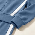 thumbnail image 4 of Wenini Women's 2 Piece Tracksuit Set Long Sleeve Zip up Short Top with Wide Leg Pants Color Blocking Sportswear Outfit, 4 of 7